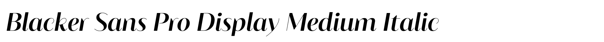 Blacker Sans Pro Display Medium Italic image